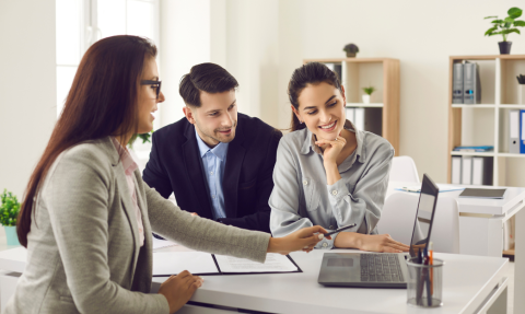 Couple working with a financial advisor