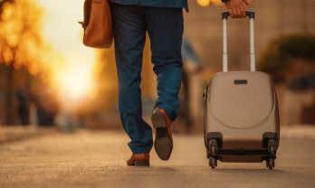 Traveler walking with luggage